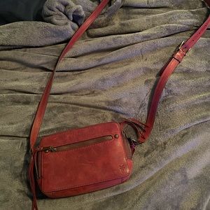 Frye burgundy camera bag EUC